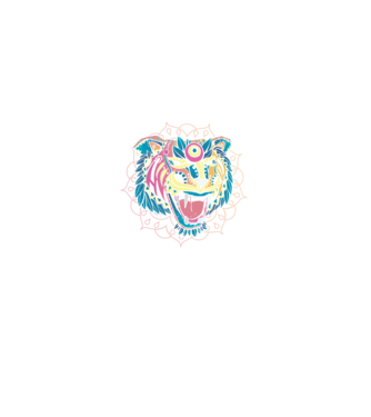 Tigru Mandala model negru pe tricou