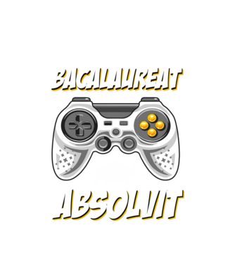 Gameri şcoală Bacalaureat model alb pe tricou