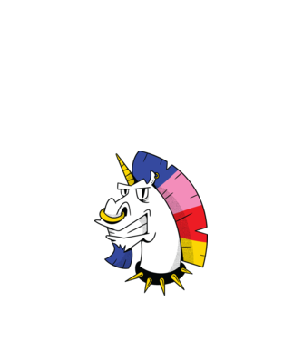 Punk unicorn model nisipiu pe tricou