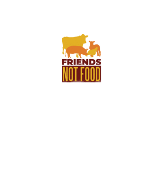Friends not Food Vegán model alb pe tricou
