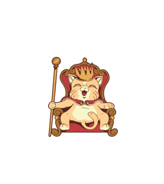 Cat King Pisică rege model alb pe tricou