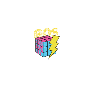 I love the 80s Cub Rubik model negru pe tricou
