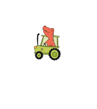 Tractor dinozaur model gri pe tricou