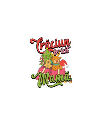 CRĂCIUN FERICIT MAMĂ model negru pe tricou