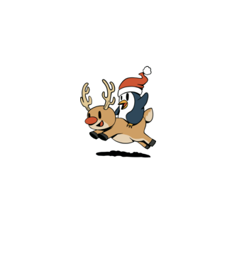 pinguin reindeer cristmas model alb pe tricou