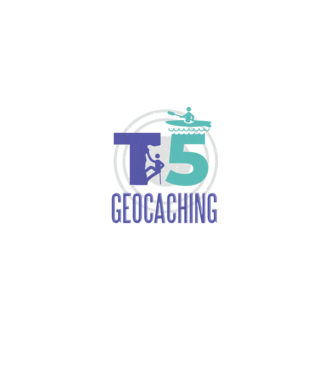 T5 Geocaching model albastru închis pe tricou