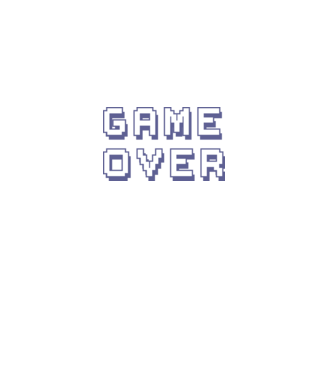 Game Over model alb pe tricou
