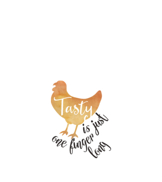 Tasty is just one finger long model alb pe tricou