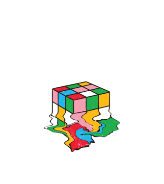 Cub Rubik topindu-se model negru pe tricou