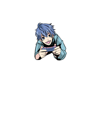 Anime băiat Gamer model alb pe tricou