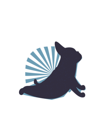 Mops Yoga model alb pe tricou
