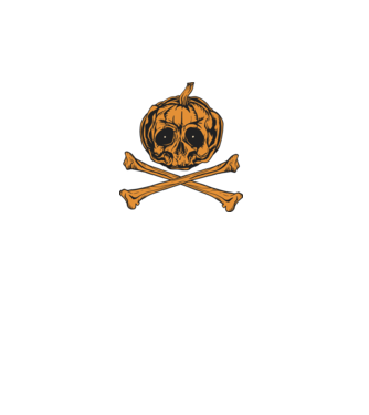 Dovleac craniu Halloween model turcoaz pe tricou