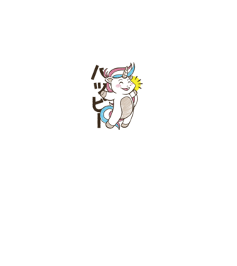Kawaii unicorn model alb pe tricou