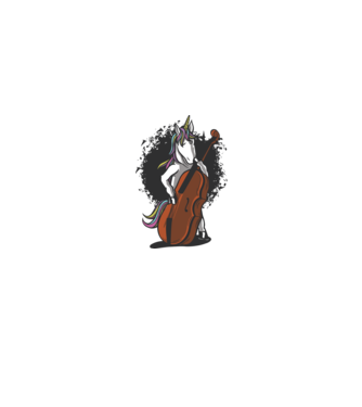 Unicorn cu violoncel model alb pe tricou