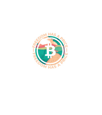 Libertatea are preț Bitcoin model negru pe tricou