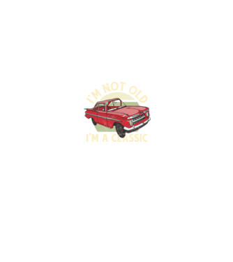 'Mașină clasică - I''m not old I''m a classic' model negru pe tricou