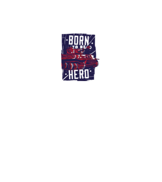 Born To be A Hero cu tanc model alb pe tricou