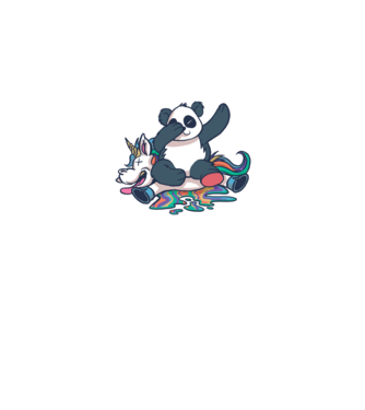 Panda DAB Unicorn model alb pe tricou
