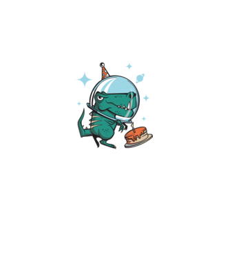 Astronaut T-rex Ziua de naștere model negru pe tricou
