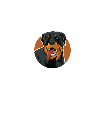Tricou cu Câine Rottweiler model albastru jeanși pe tricou