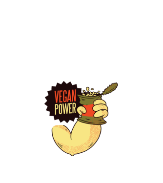 Putere vegan model albastru închis pe tricou