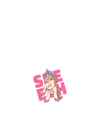 Unicorn Shesh model alb pe tricou