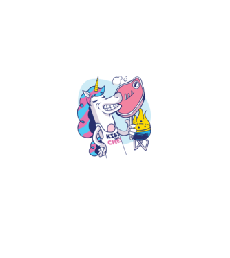 Unicorn Steak BBQ model alb pe tricou