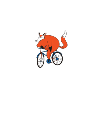 Vulpe cu bicicletă model gri pe tricou
