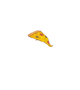 Felie de pizza Cuplu model alb pe tricou