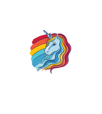 Unicorn cu Curcubeu model mov pe tricou