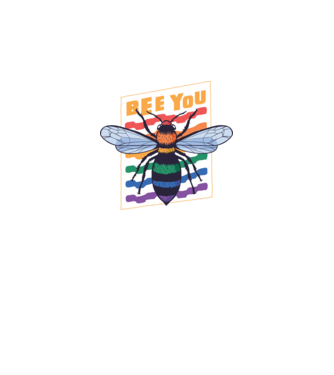 Bee You Pride model negru pe tricou