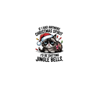 Christmas Spirit Grumpy Cat Alb model alb pe tricou