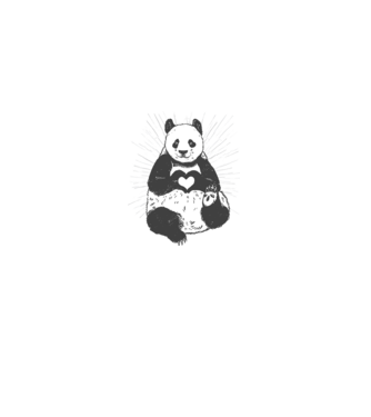 Inimă panda model gri pe tricou
