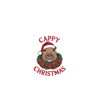 Cappy Christmas 2 model alb pe tricou