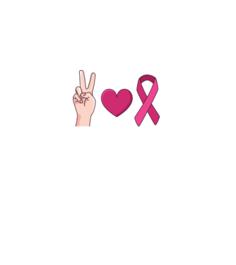 Peace Love lupta împotriva cancerului de sân model alb pe tricou