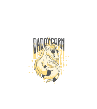 Daddycorn - Tată Unicorn model negru pe tricou