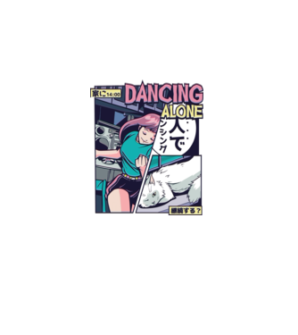 Anime Vaporwave Dancing Alone model bordo pe tricou