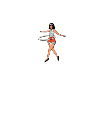Cerc hula-hoop model negru pe tricou