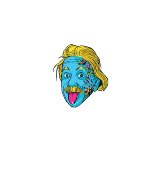 Hippy Albert Einstein model alb pe tricou