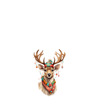 Festive Reindeer model alb pe tricou