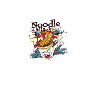 Noodle Attack model turcoaz pe tricou