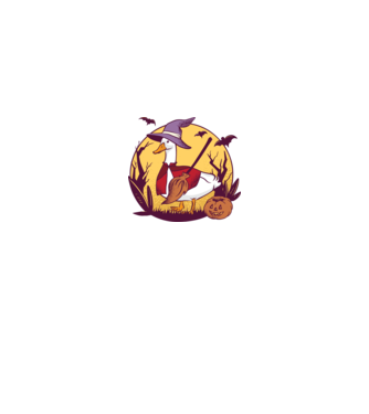 Gâscă Halloween model alb pe tricou