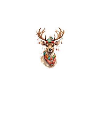 Festive Reindeer model alb pe tricou