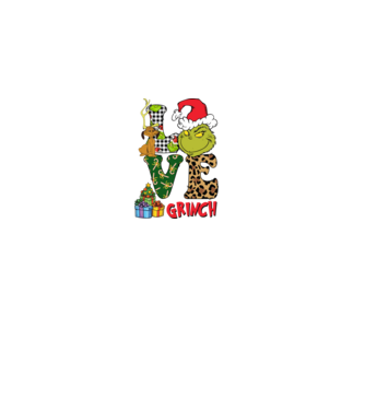Love Grinch model negru pe tricou