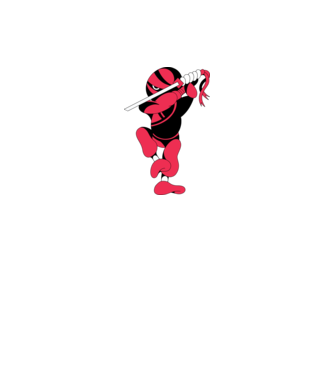 Ninja model alb pe tricou