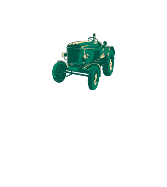 Tractor vechi model gri pe tricou