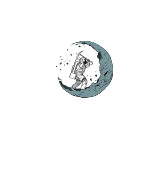 Astronaut pe Lună model negru pe tricou