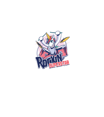 Unicorn Star rock model albastru jeanși pe tricou