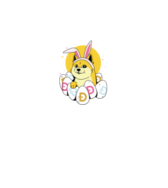 Dogecoin Paște model negru pe tricou