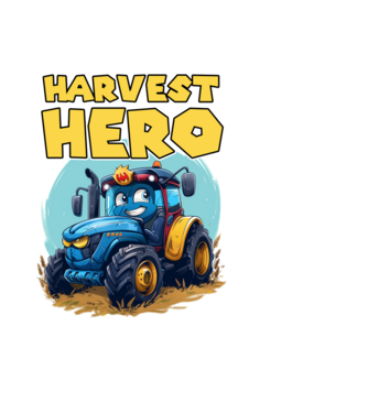 Harvest Hero Tractor model negru pe tricou